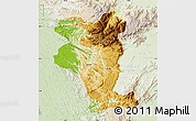 Physical Map of Idukki, lighten
