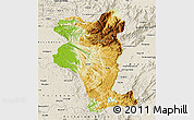 Physical Map of Idukki, shaded relief outside