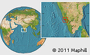 Satellite Location Map of Kannur (Cannanore)