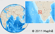 Shaded Relief Location Map of Kannur (Cannanore)