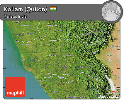 Satellite Map of Kollam (Quilon)