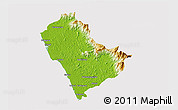 Physical 3D Map of Kozhikode, cropped outside