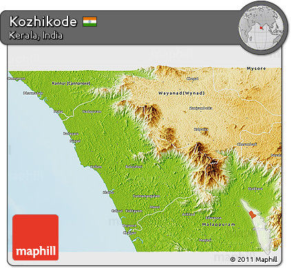 Physical 3D Map of Kozhikode