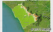 Physical 3D Map of Kozhikode, satellite outside