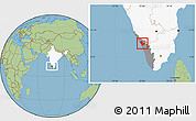 Savanna Style Location Map of Kozhikode, highlighted country, highlighted parent region