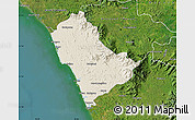 Shaded Relief Map of Kozhikode, satellite outside