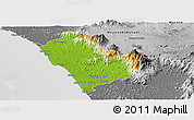 Physical Panoramic Map of Kozhikode, desaturated