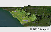 Satellite Panoramic Map of Kozhikode, darken