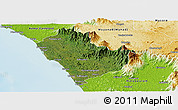 Satellite Panoramic Map of Kozhikode, physical outside