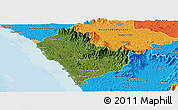 Satellite Panoramic Map of Kozhikode, political outside