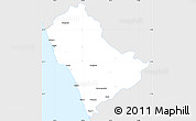 Silver Style Simple Map of Kozhikode, single color outside