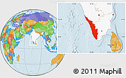 Political Location Map of Kerala, highlighted country