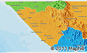 Political 3D Map of Thiruvananthapuram (Triv)
