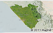 Satellite 3D Map of Thiruvananthapuram (Triv), lighten