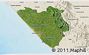 Satellite 3D Map of Thiruvananthapuram (Triv), shaded relief outside
