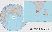 Gray Location Map of Thiruvananthapuram (Triv)