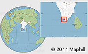 Savanna Style Location Map of Thiruvananthapuram (Triv), highlighted country