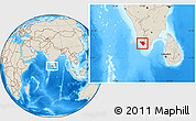 Shaded Relief Location Map of Thiruvananthapuram (Triv)