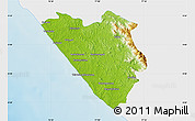 Physical Map of Thiruvananthapuram (Triv), single color outside