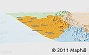 Political Panoramic Map of Thiruvananthapuram (Triv), lighten