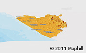 Political Panoramic Map of Thiruvananthapuram (Triv), single color outside