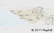 Shaded Relief Panoramic Map of Thiruvananthapuram (Triv), lighten