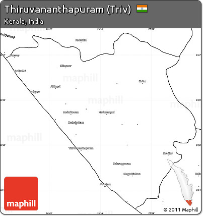 Blank Simple Map of Thiruvananthapuram (Triv)
