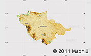 Physical Map of Wayanad (Wynad), cropped outside