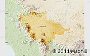 Physical Map of Wayanad (Wynad), lighten