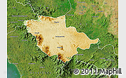 Physical Map of Wayanad (Wynad), satellite outside