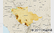 Physical Map of Wayanad (Wynad), shaded relief outside