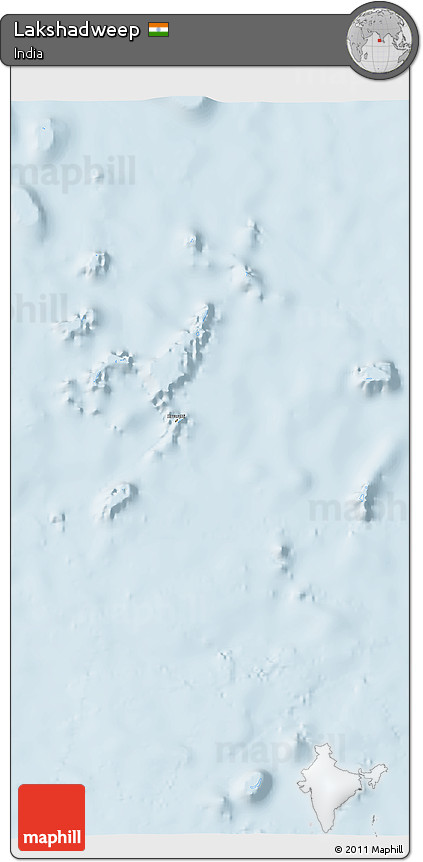 Classic Style 3D Map of Lakshadweep