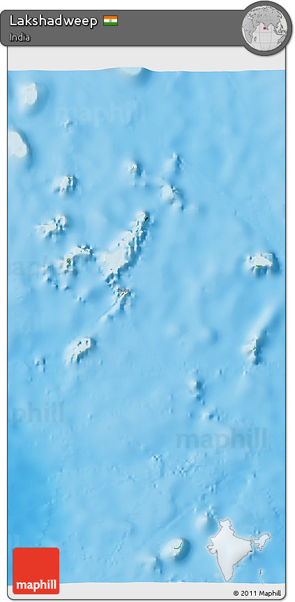 Physical 3D Map of Lakshadweep
