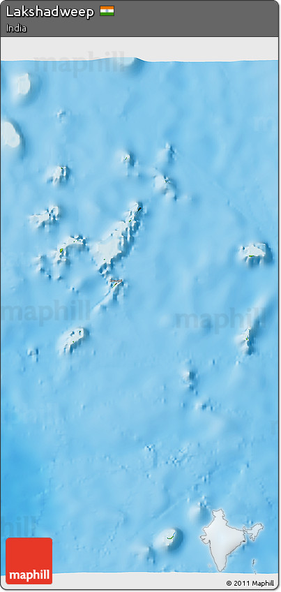 Physical 3D Map of Lakshadweep