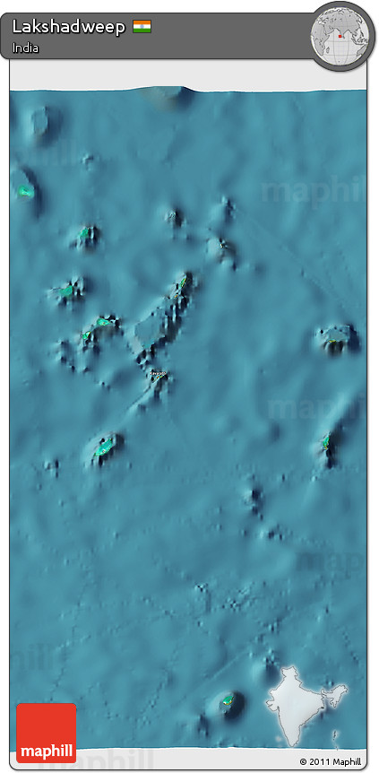 Satellite 3D Map of Lakshadweep