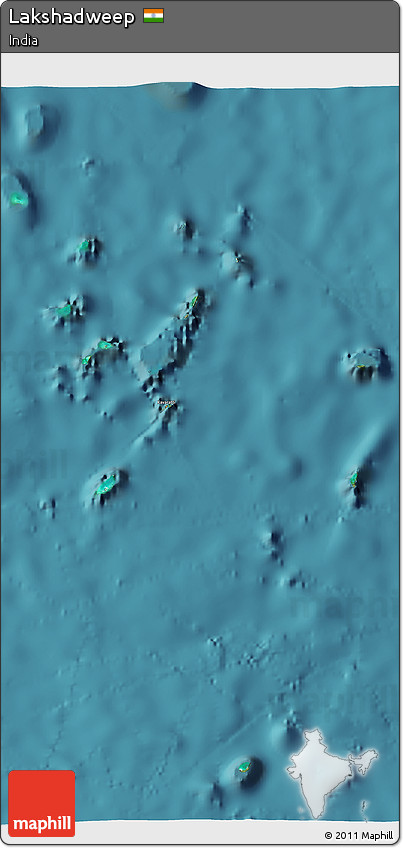 Satellite 3D Map of Lakshadweep