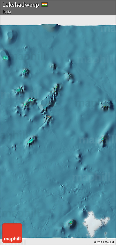 Satellite 3D Map of Lakshadweep