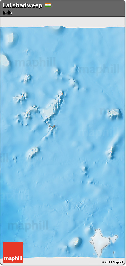 Shaded Relief 3D Map of Lakshadweep