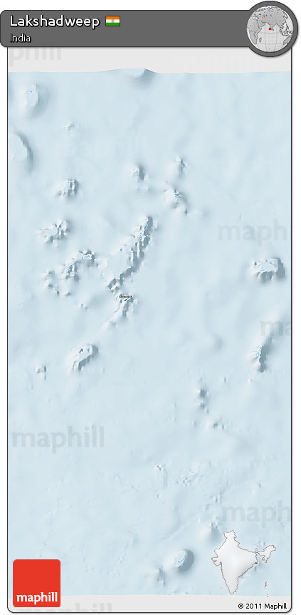 Silver Style 3D Map of Lakshadweep