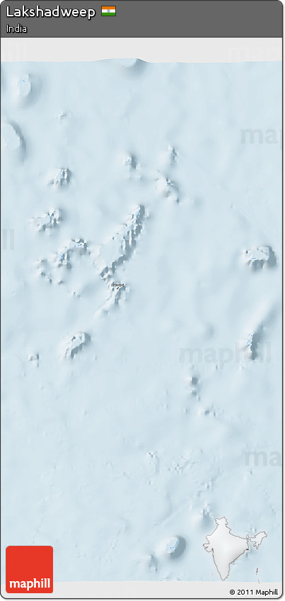 Silver Style 3D Map of Lakshadweep