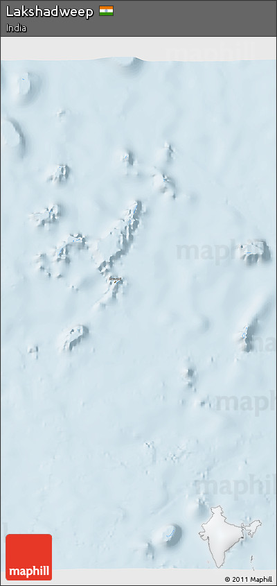 Silver Style 3D Map of Lakshadweep
