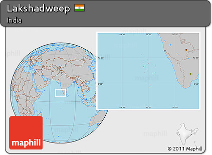 Gray Location Map of Lakshadweep