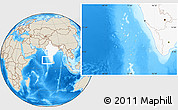 Shaded Relief Location Map of Lakshadweep, highlighted country