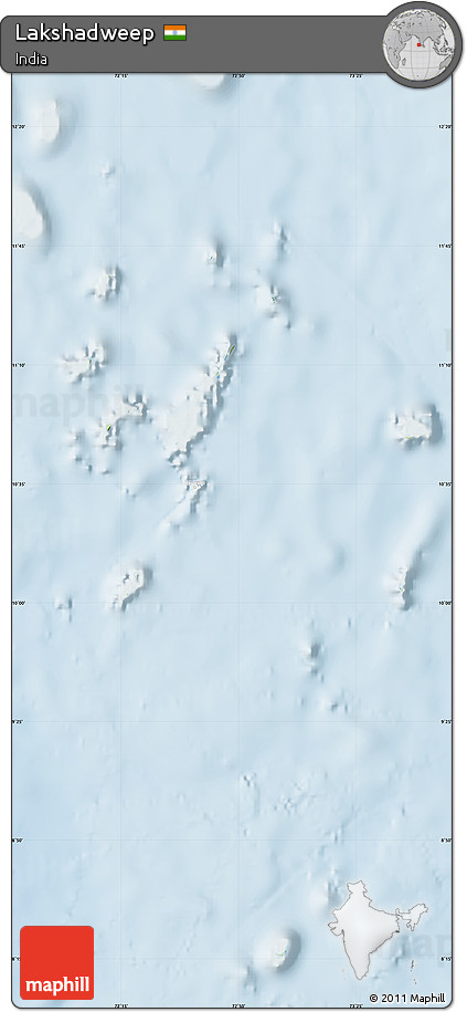 Physical Map of Lakshadweep, lighten