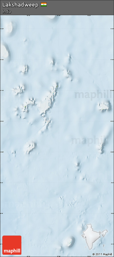 Physical Map of Lakshadweep, lighten