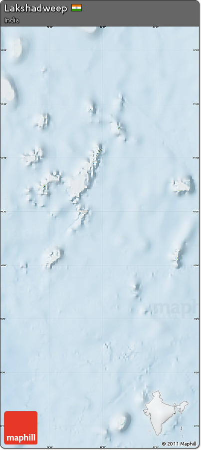 Physical Map of Lakshadweep, lighten