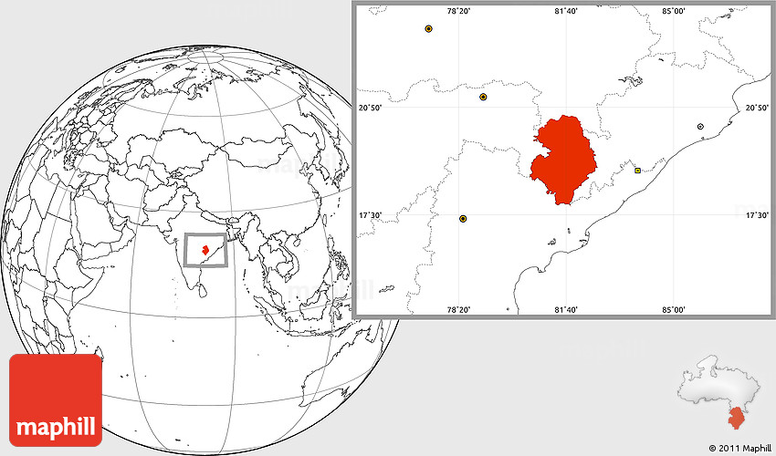 Blank Location Map of Bastar (Jagdalpur)