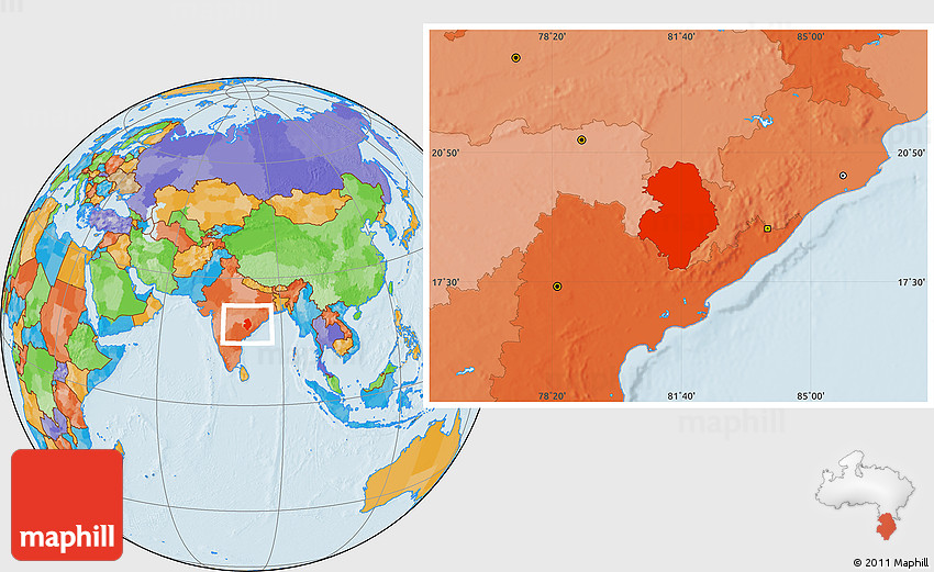 Political Location Map of Bastar (Jagdalpur)