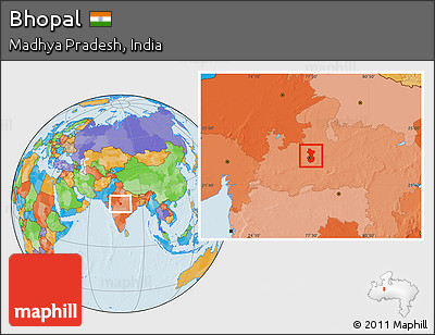Political Location Map of Bhopal