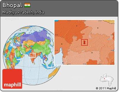 Political Location Map of Bhopal